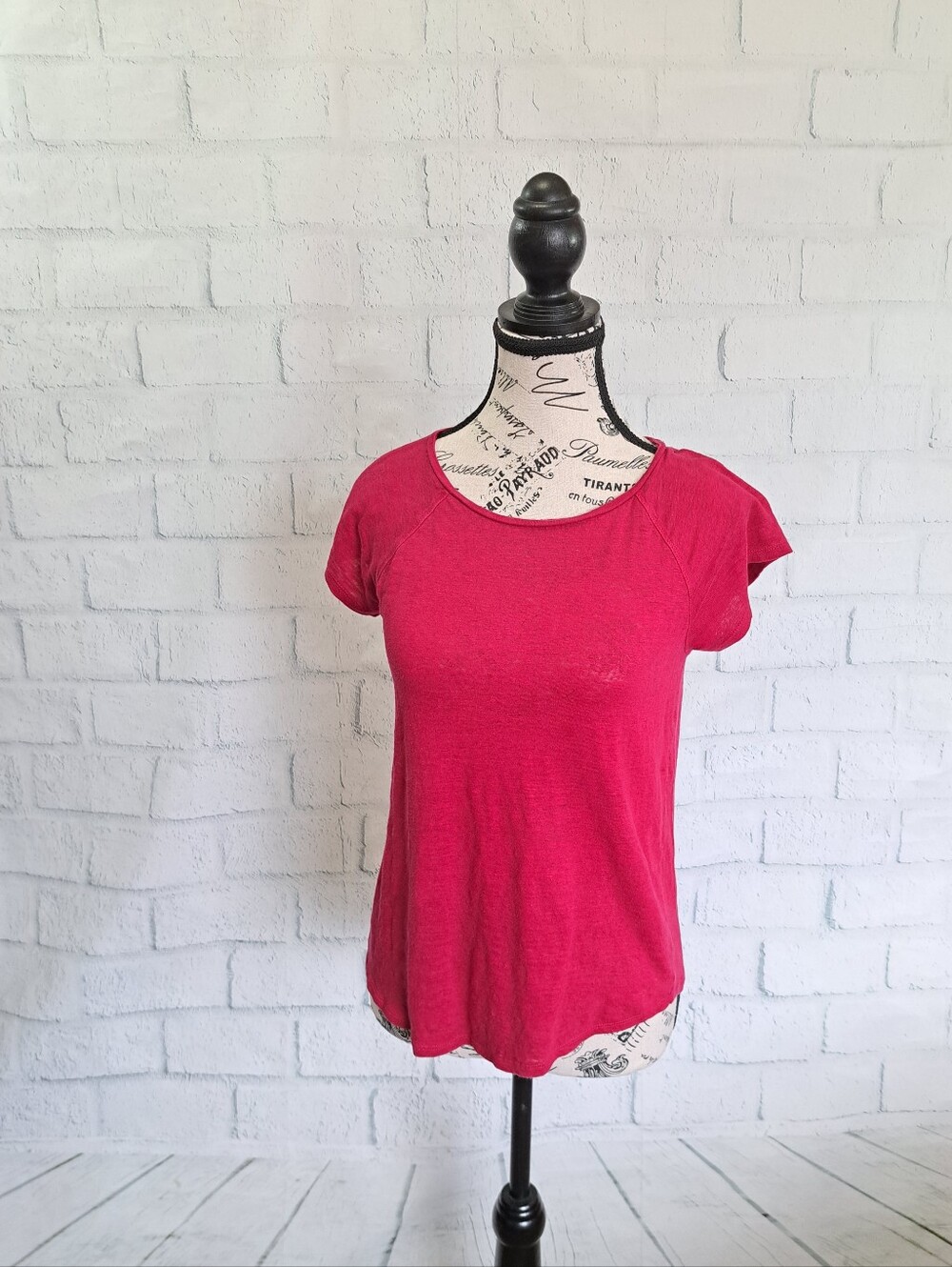 Loft Linen Top In Fuschia